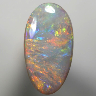 SOLID SEMI BLACK OPAL Citrus fire, orange, lemon and lime over blue